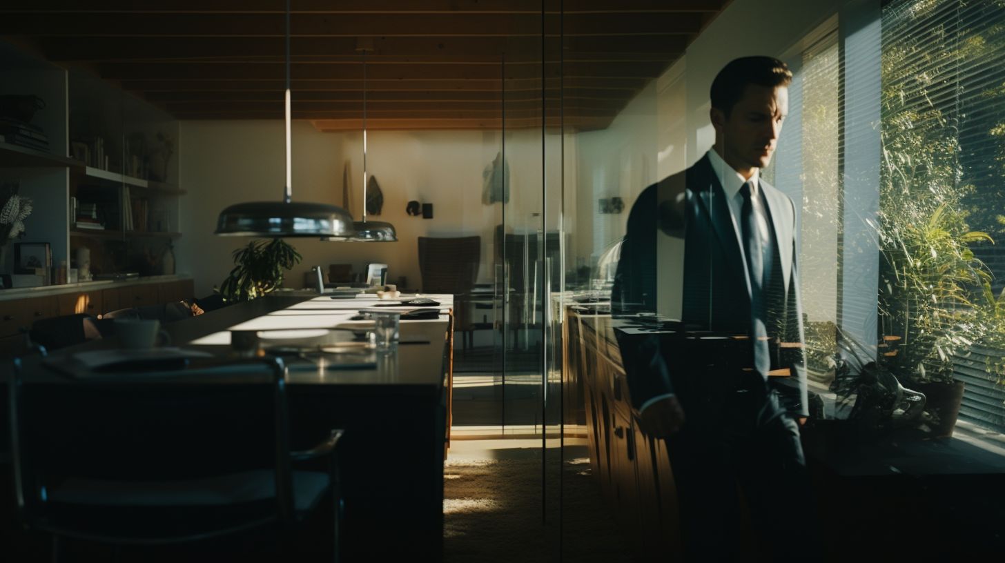 Young lawyer man in home office