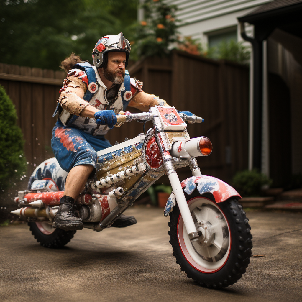 Homemade Evel Knievel Cannon in action