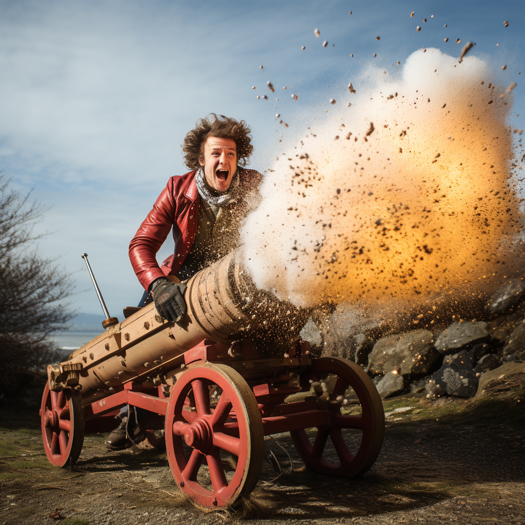 Homemade Human Cannon in Action