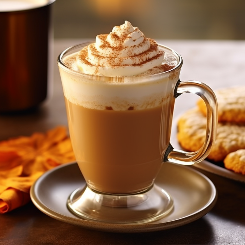 Homemade pumpkin spice latte in a mug