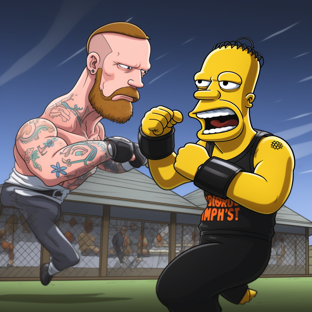 Homer Simpson defeating Connor McGregor in UFC fight