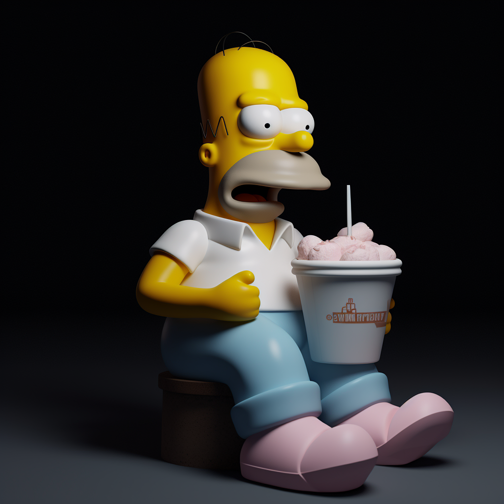 Homer Simpson holding a styrofoam cup