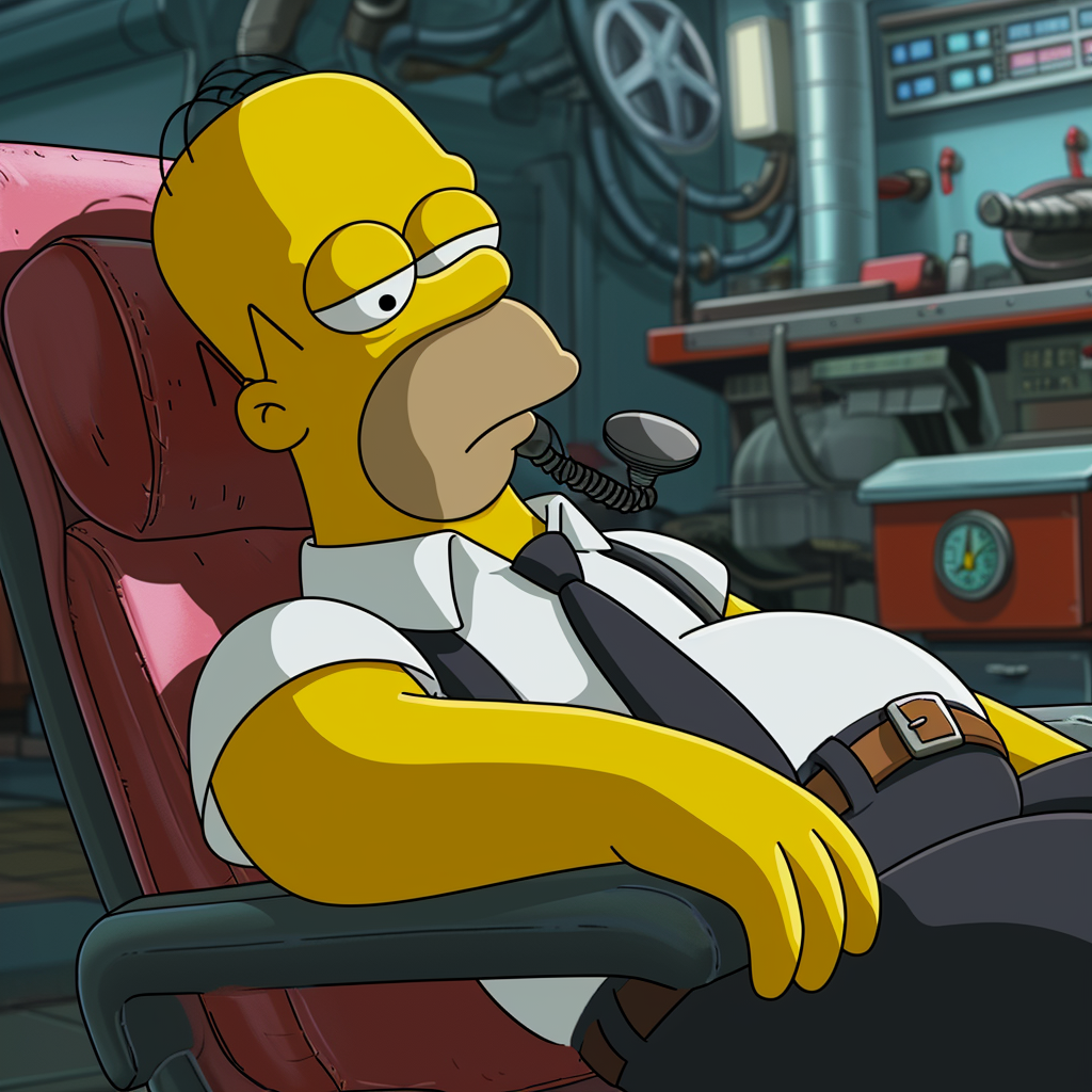 Homer Simpson Sleeping in Chair