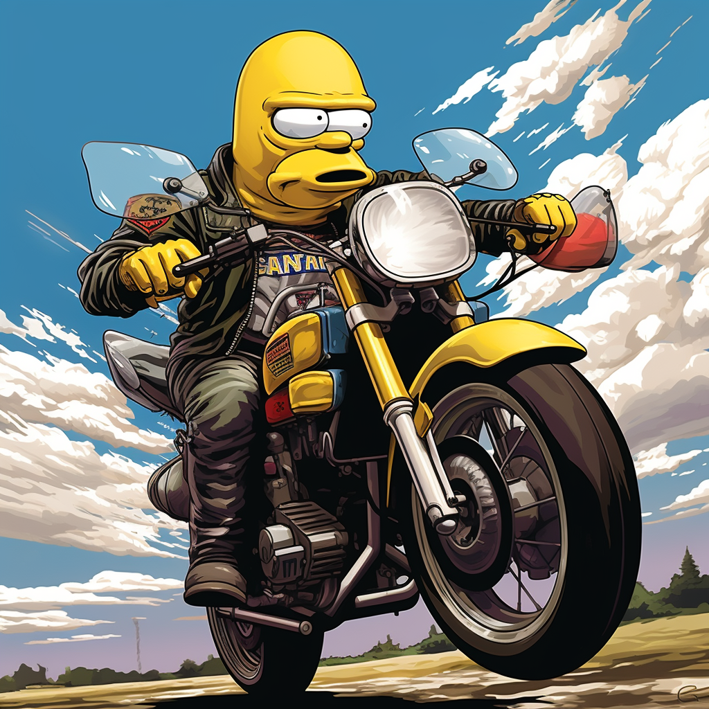 Homer Simpson on Suzuki GSXR