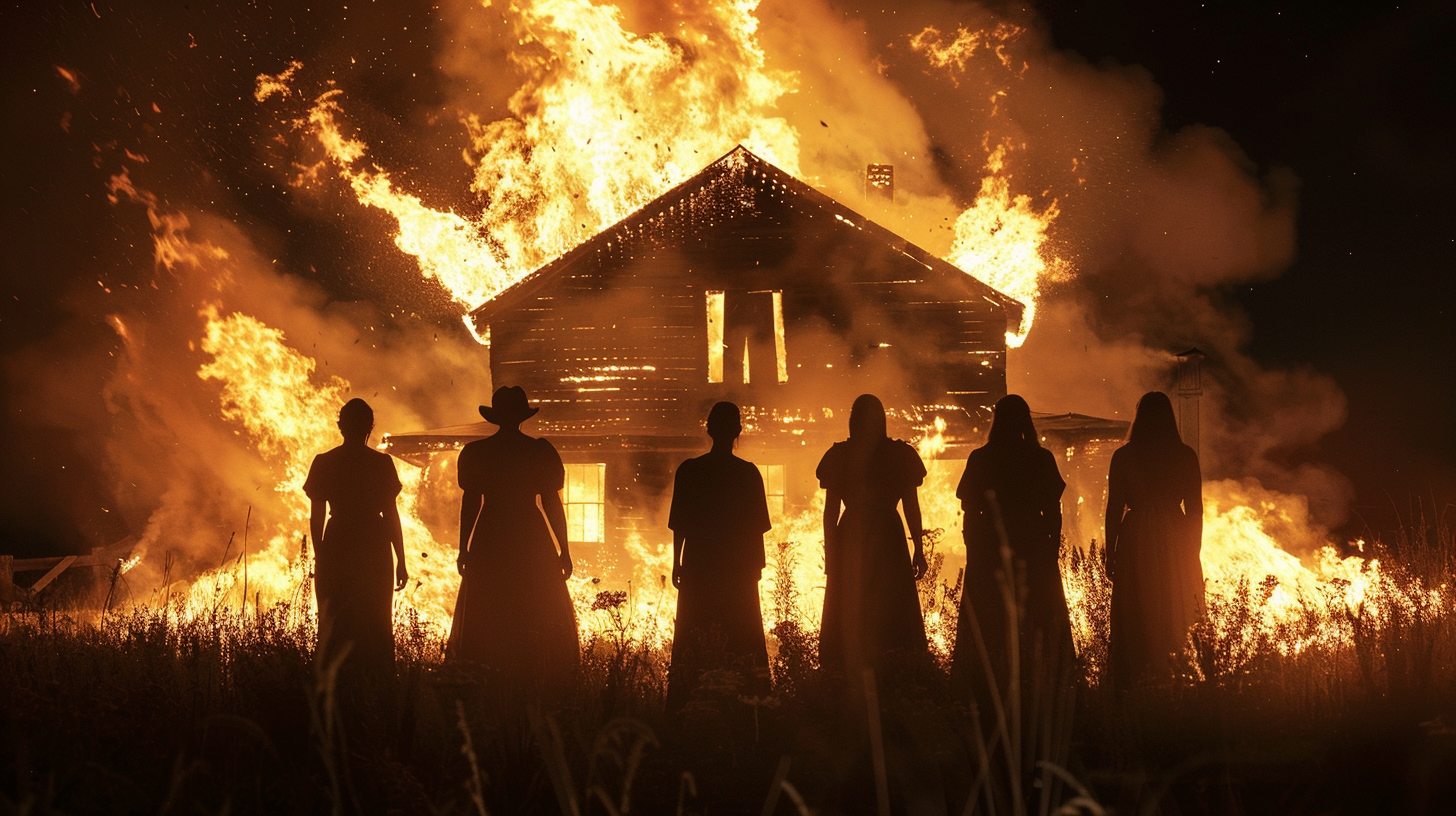 Homestead Western Thriller Film Farmhouse on Fire