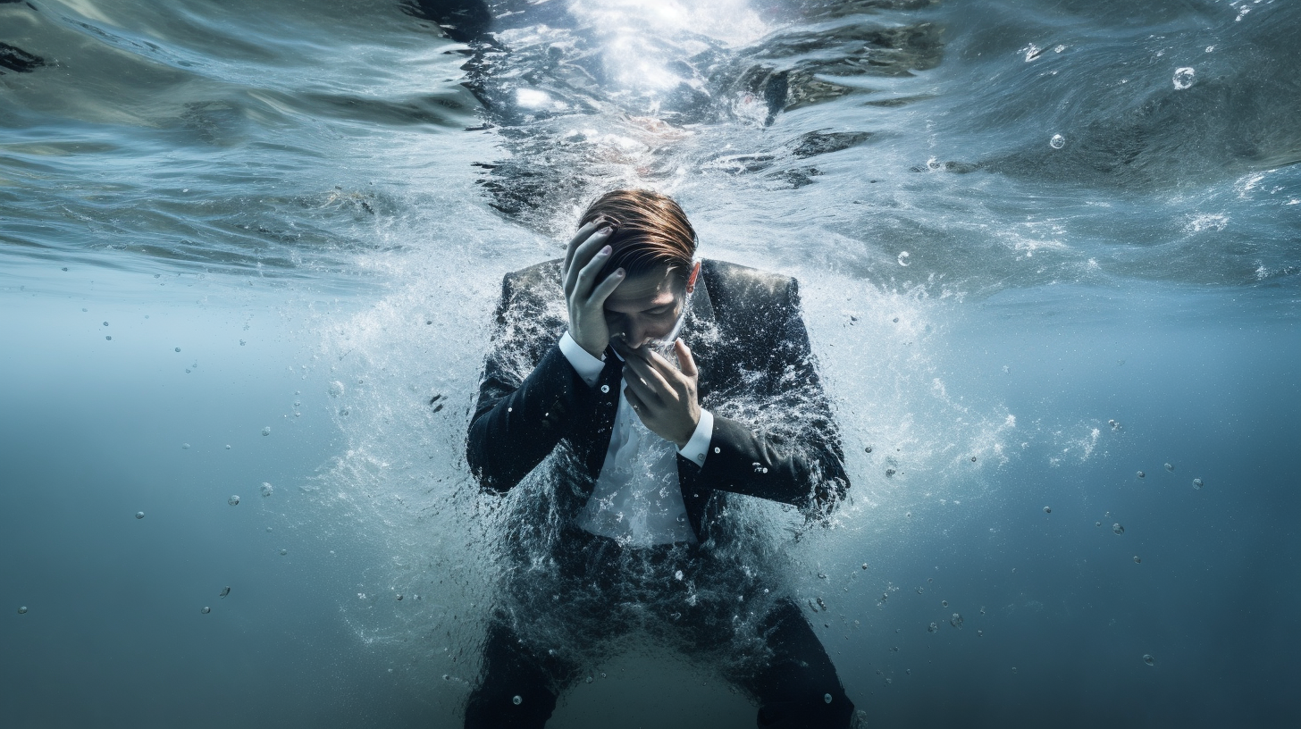 Man in water drop costume