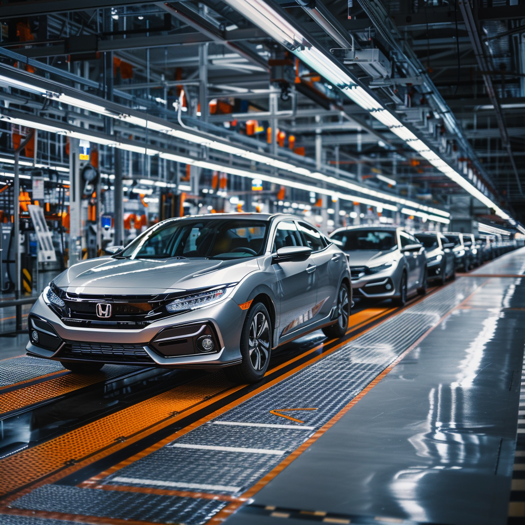 Honda car factory assembly line