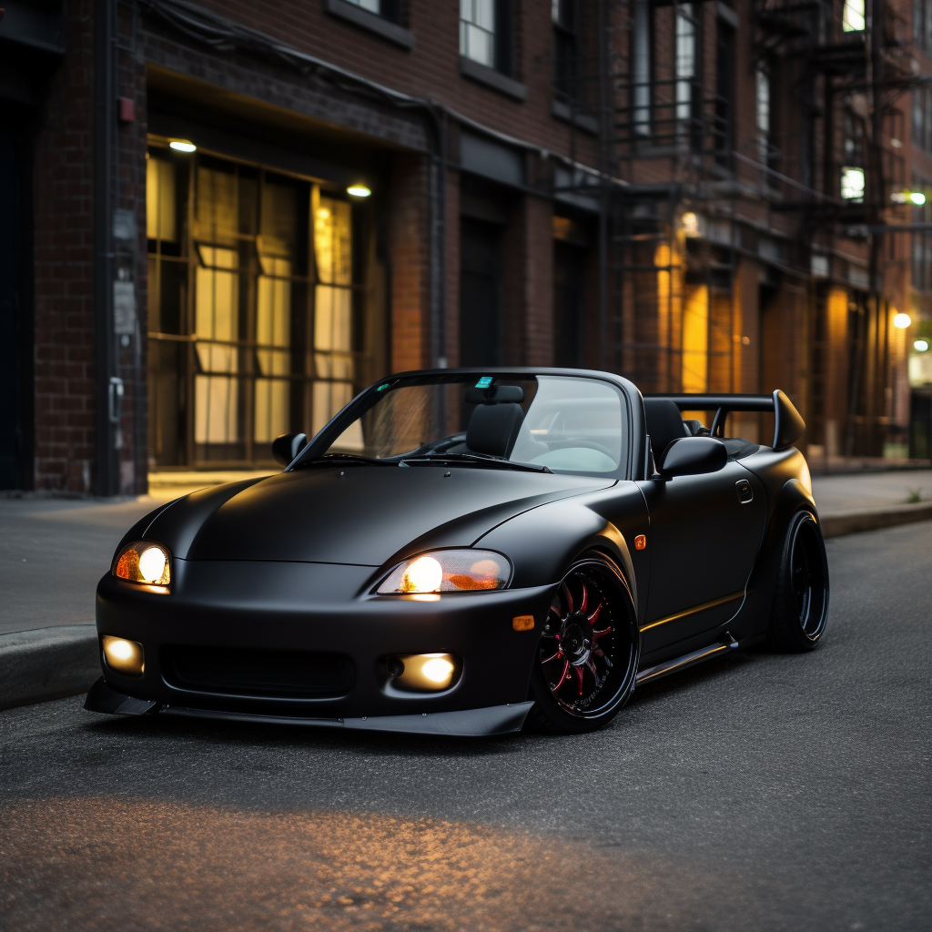 Custom Honda Del Sol in Satin Black