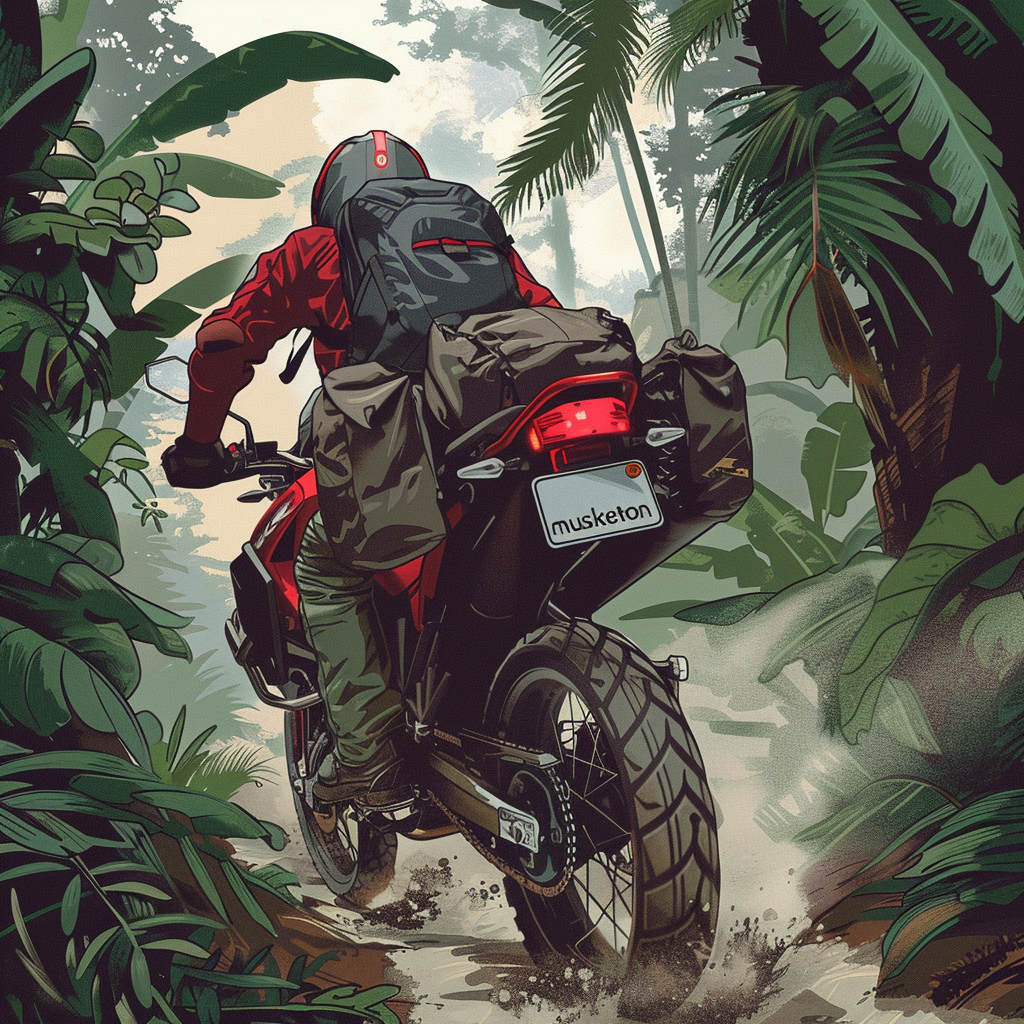 Transalp 600v riding in jungle