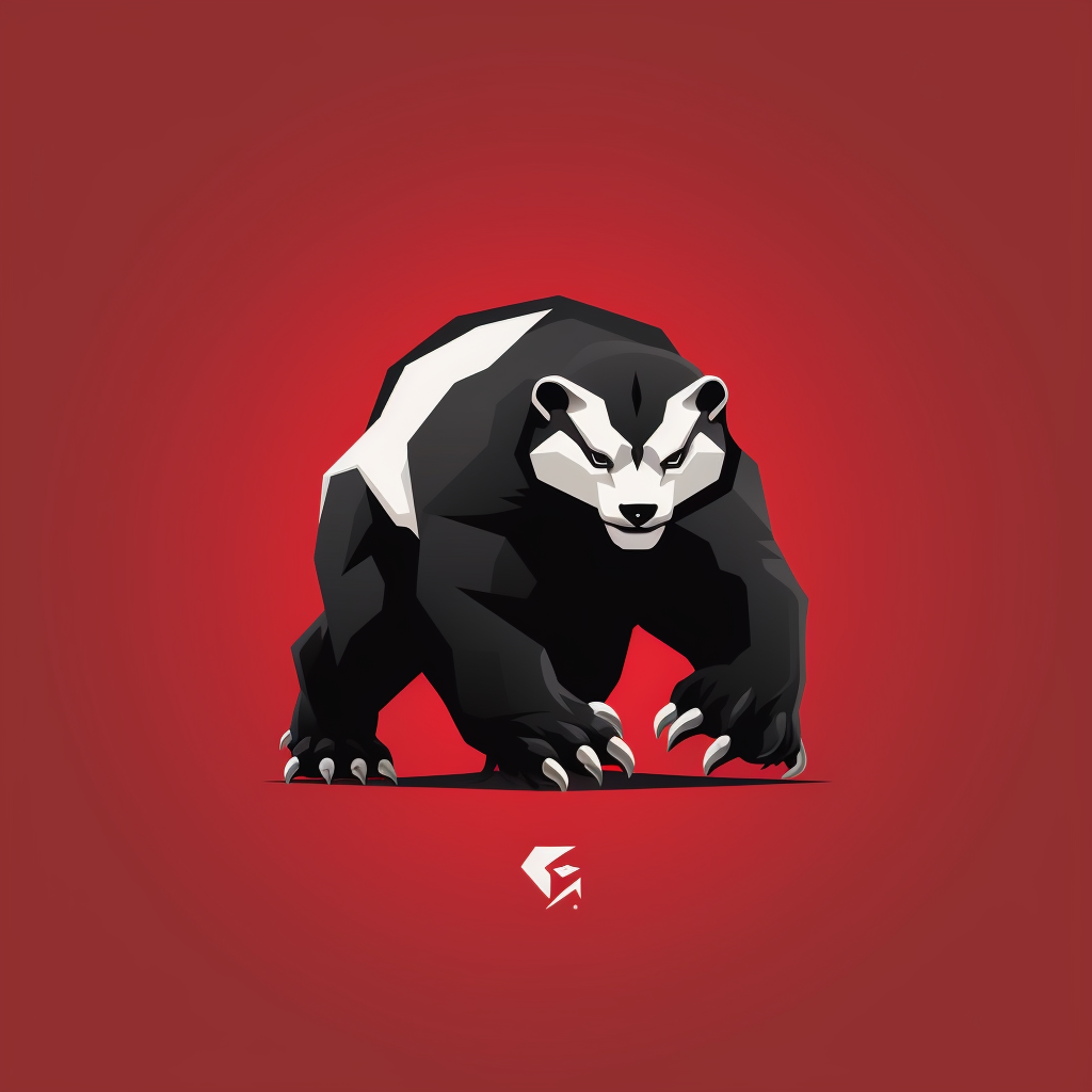 Honey badger logo in action