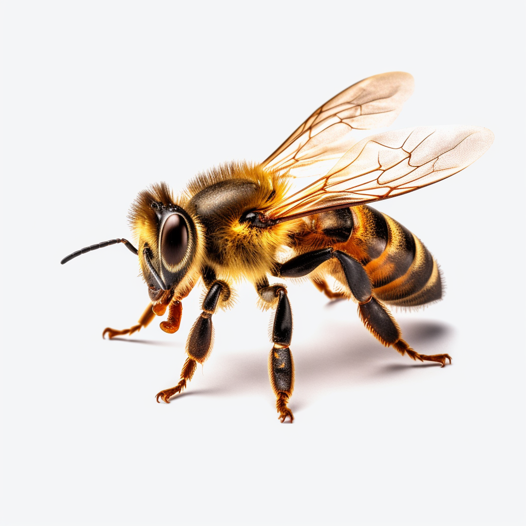 Honey bee landing transparent background