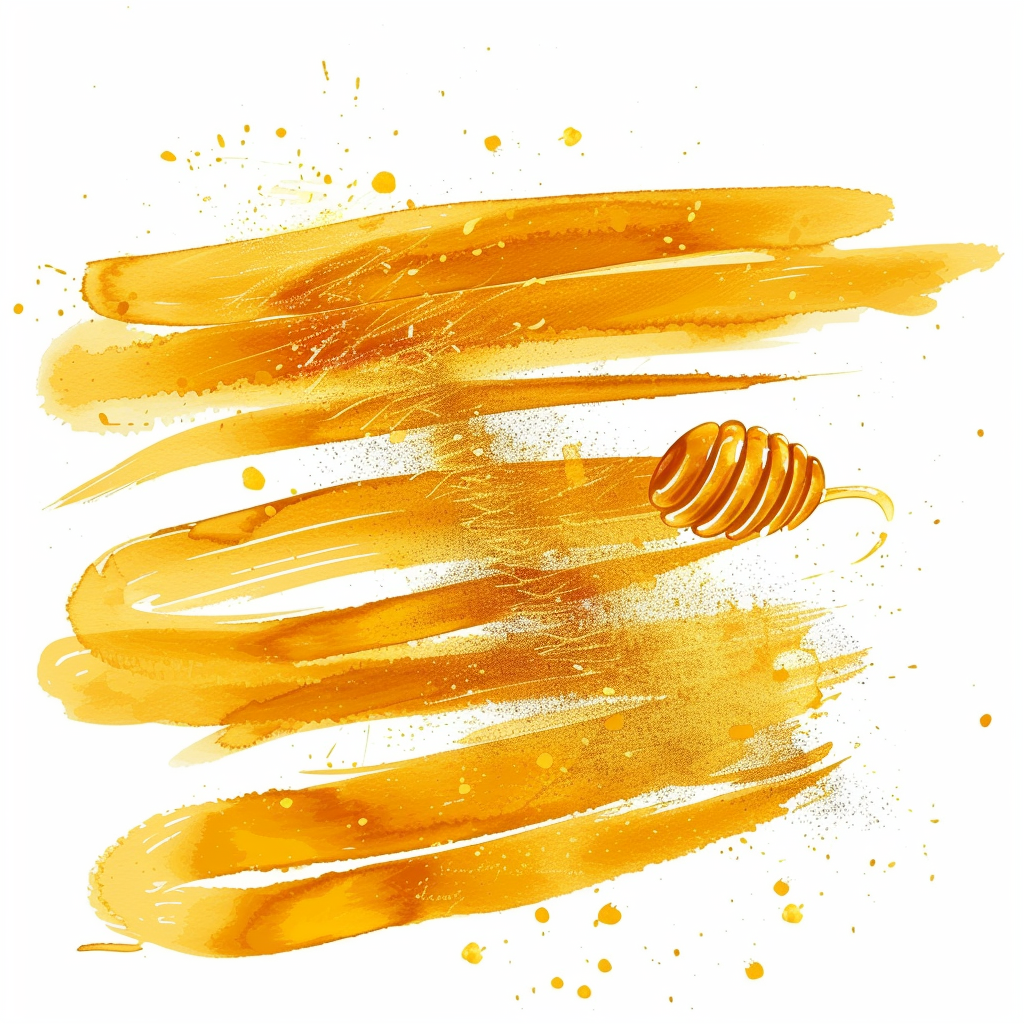 Honey brushstroke illustration on white