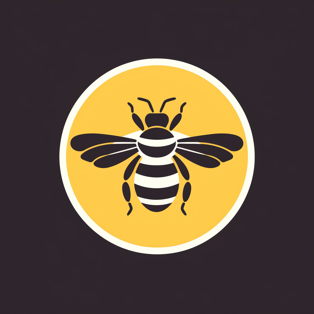 Simple Honey Production Logo with Bee