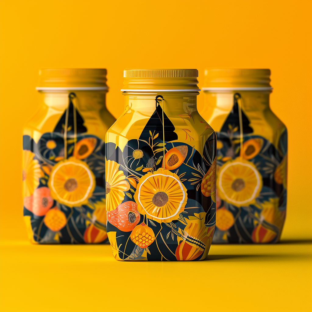 Colorful modern honey packaging label