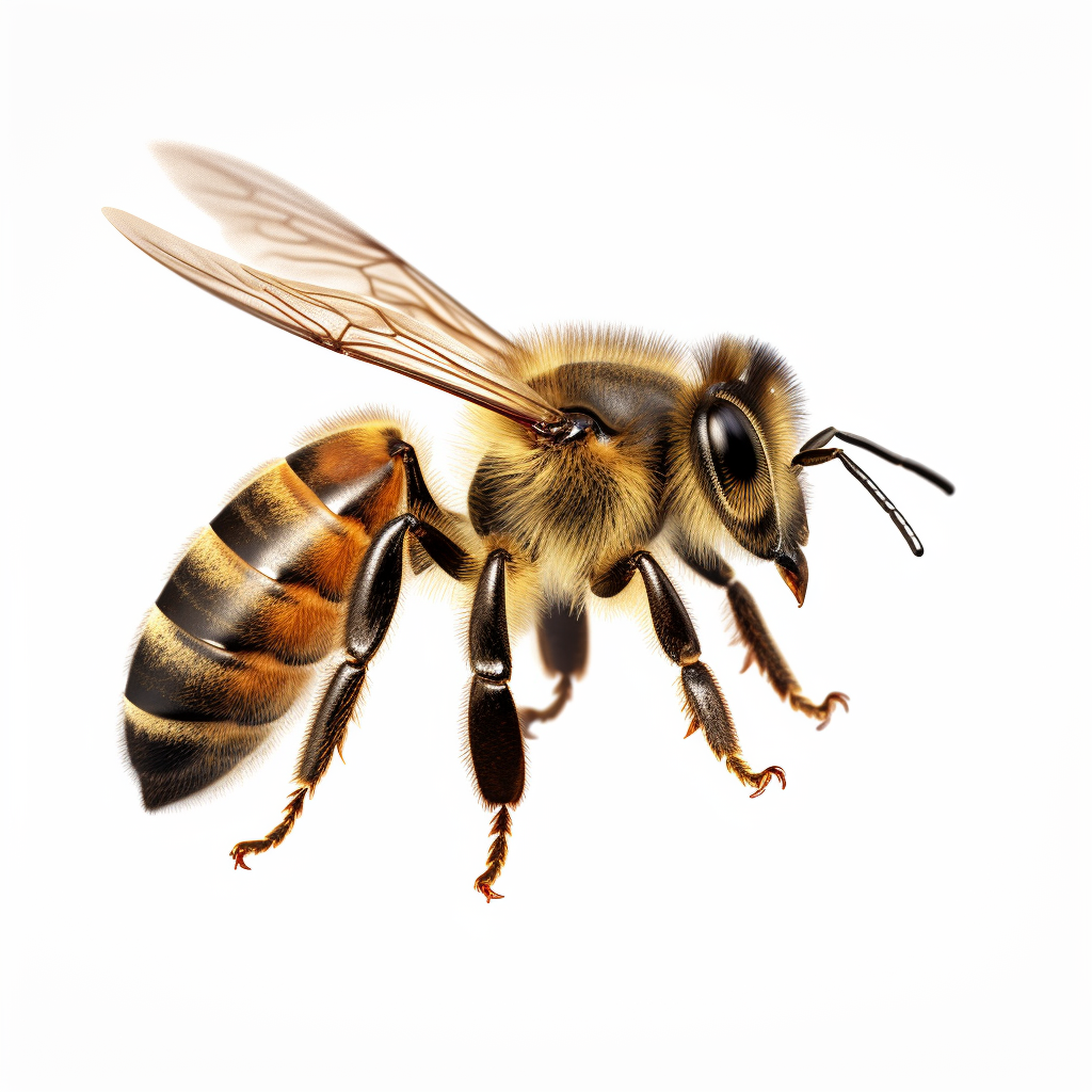 Illustration of honeybee flying in the air