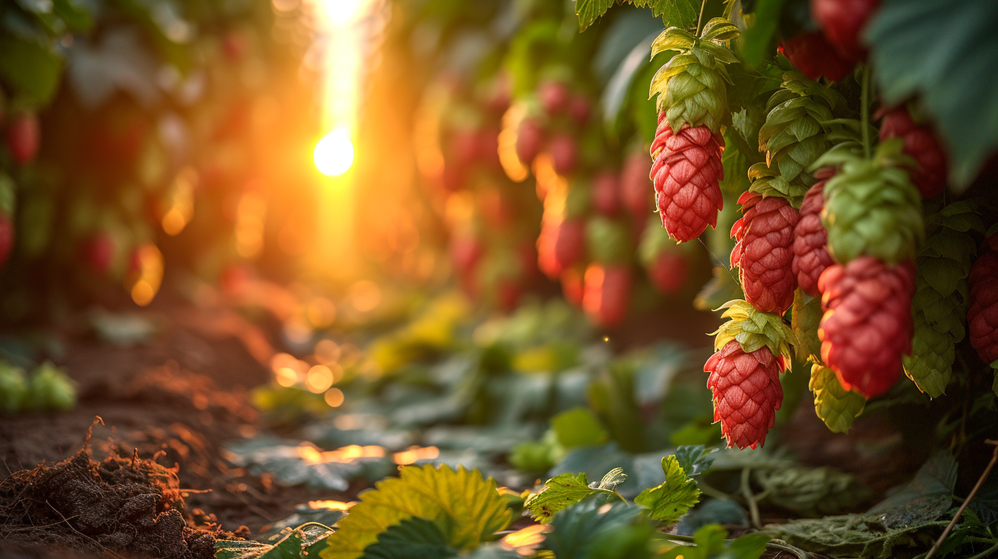 Hop plantation field photo