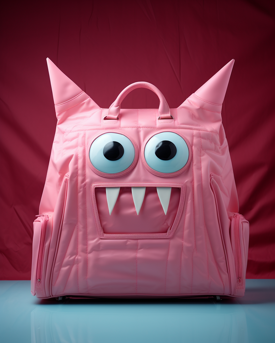 Terrible monster shaped bag with crawling origami