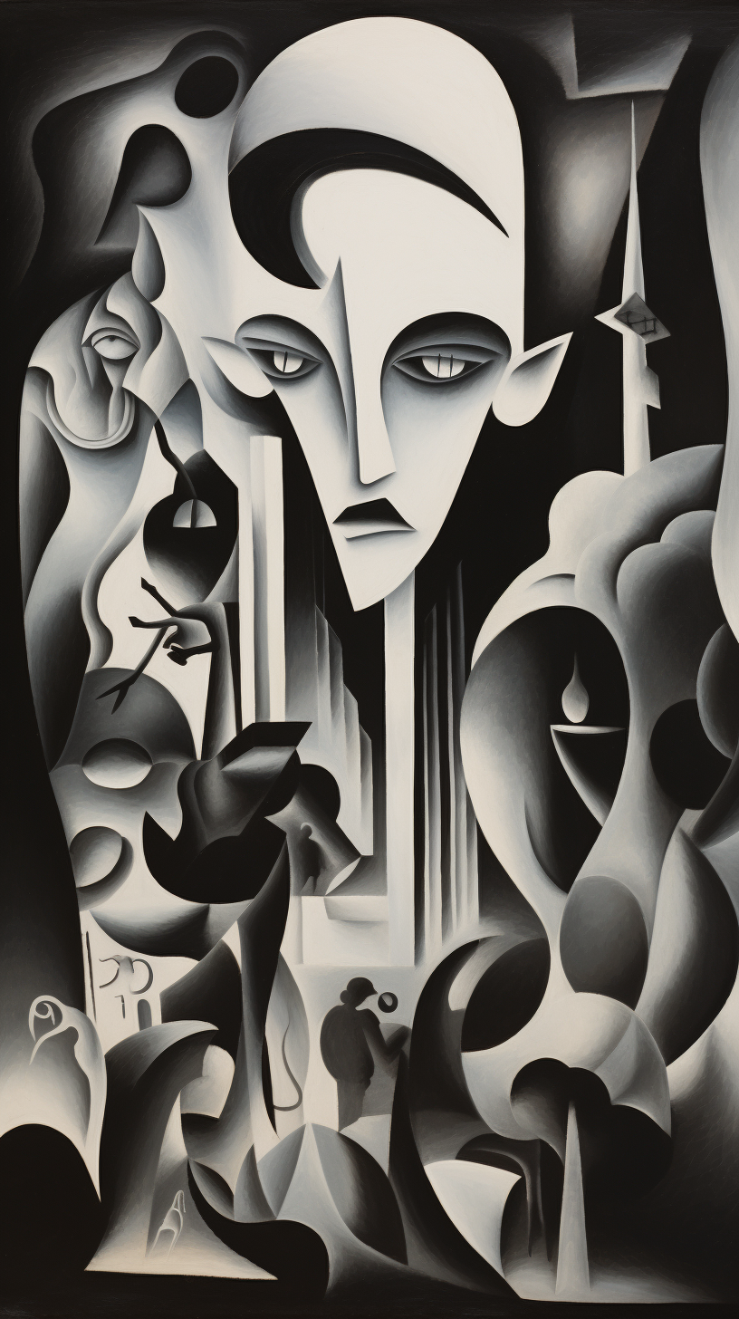 Surreal black and white art from 1918-1939