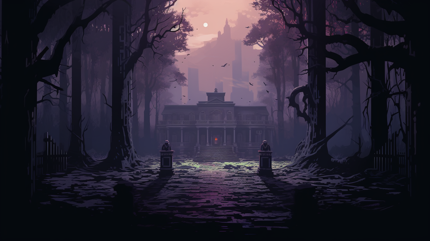 Haunting pixel art login screen for horror game