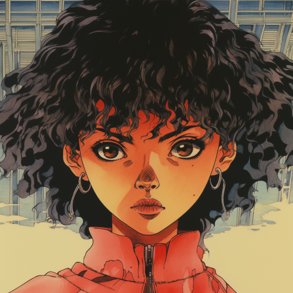 Melanated Woman Embracing Singularity in Horror Manga