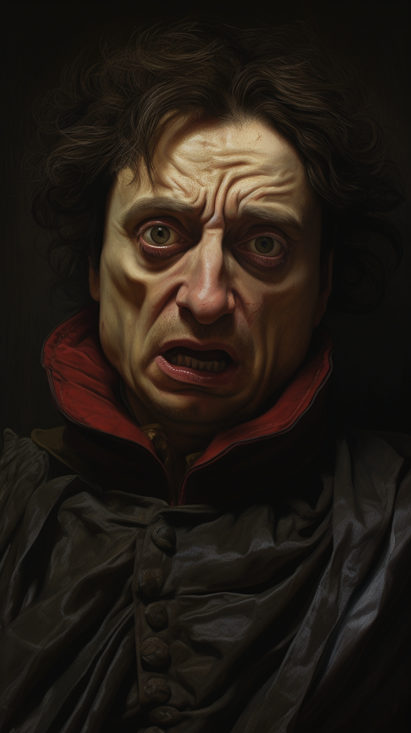 Terrifying horror movie character portrait