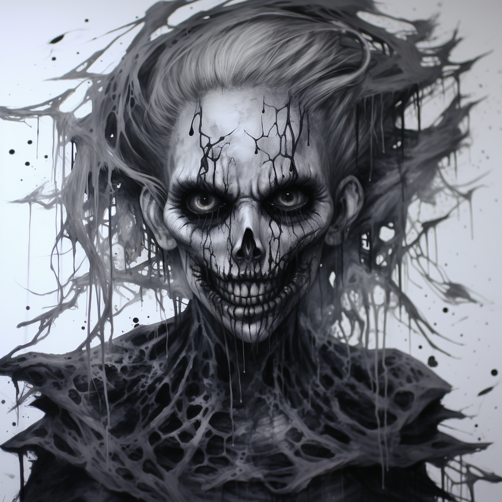 Creepy horror-themed drawing art