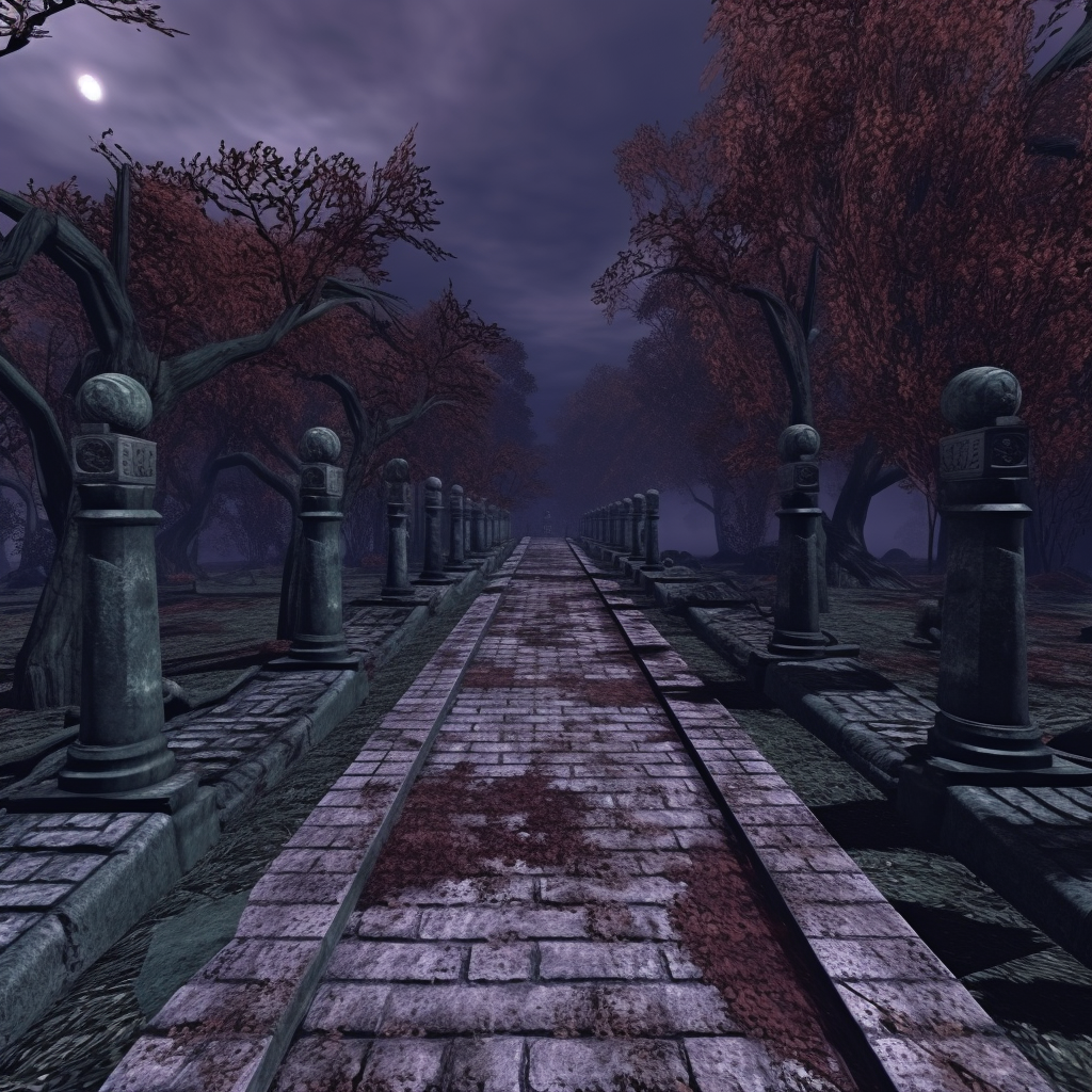 Horror video game park level