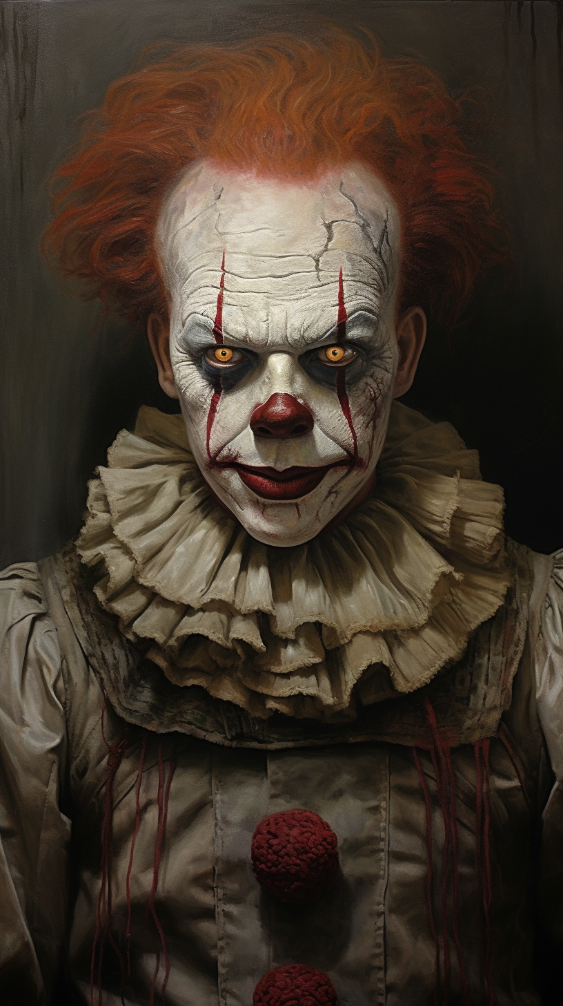 Scary movie characters in realistic portraits