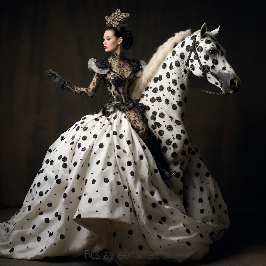 Horse with Dalmatian Fur Princess Ride