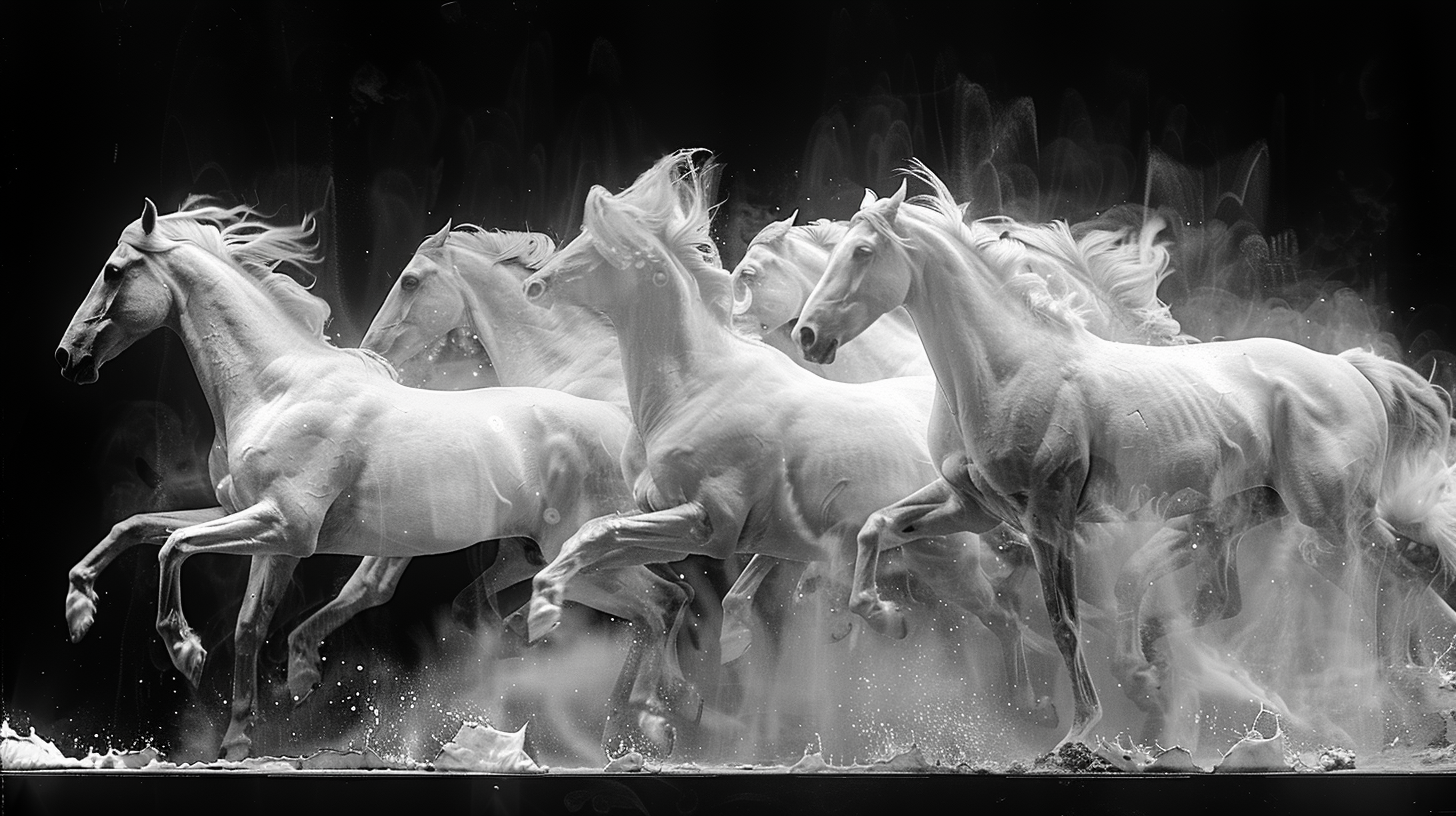 Galloping horse sequence in motion