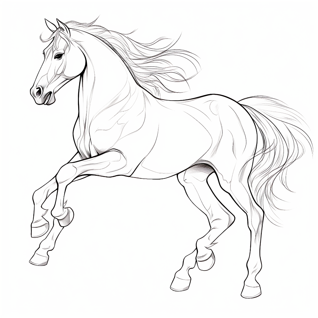 Horse sketch in line art style