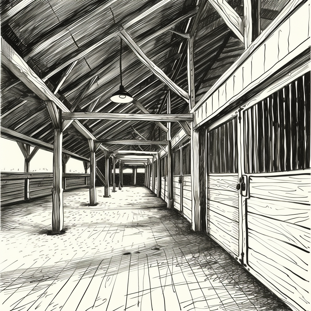 Horse Stable End View