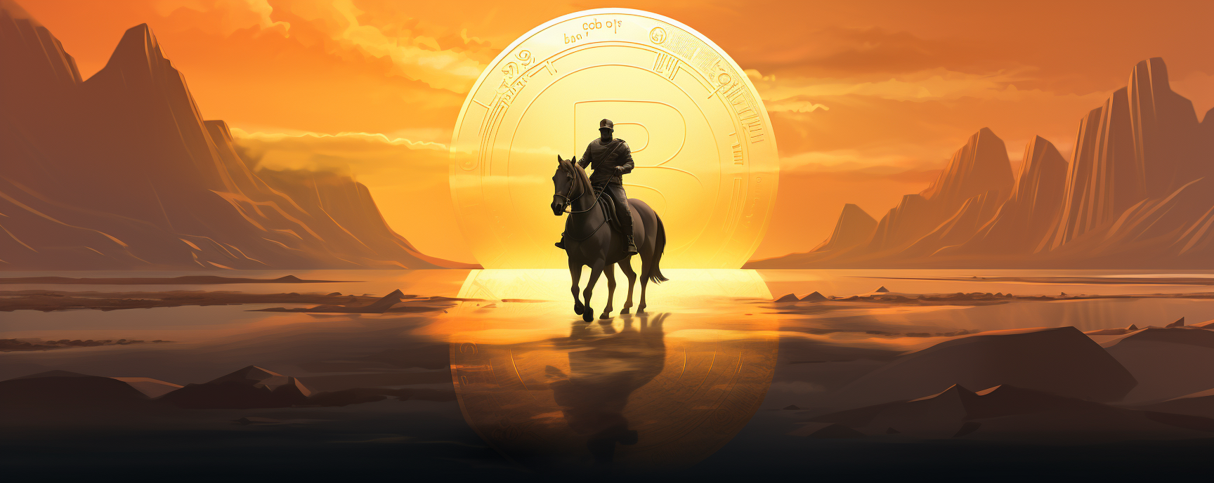 Horseman Galloping at Dawn, Bitcoin Rising