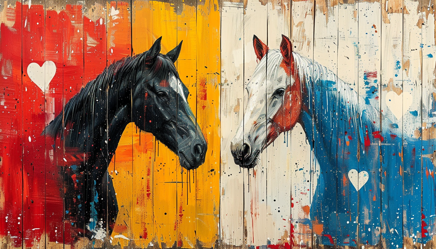 Colorful Hearts on Horses