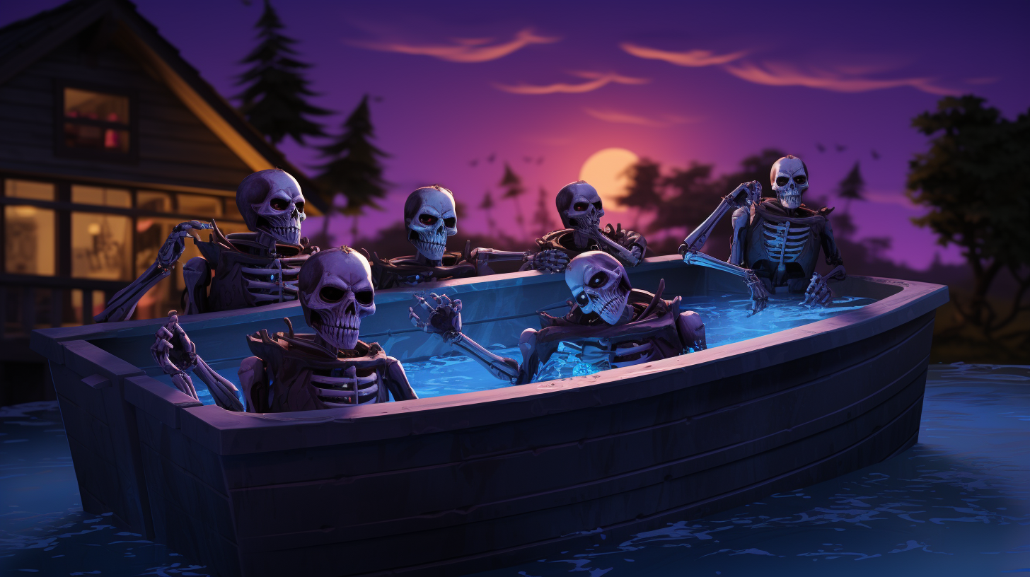 Humorous Fortnite Skull Trooper Hot Tub