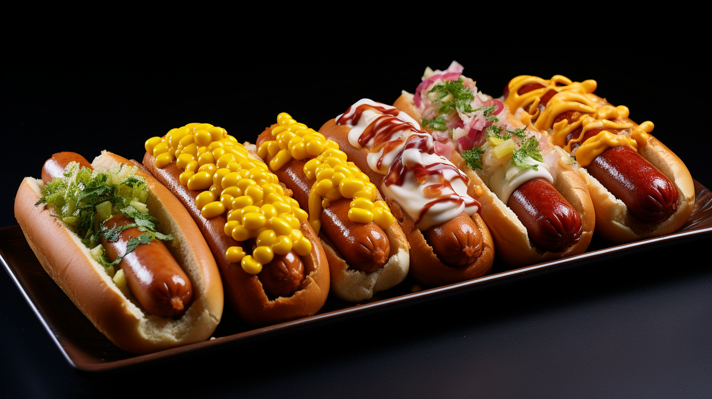 Variety of mouthwatering hot dog options