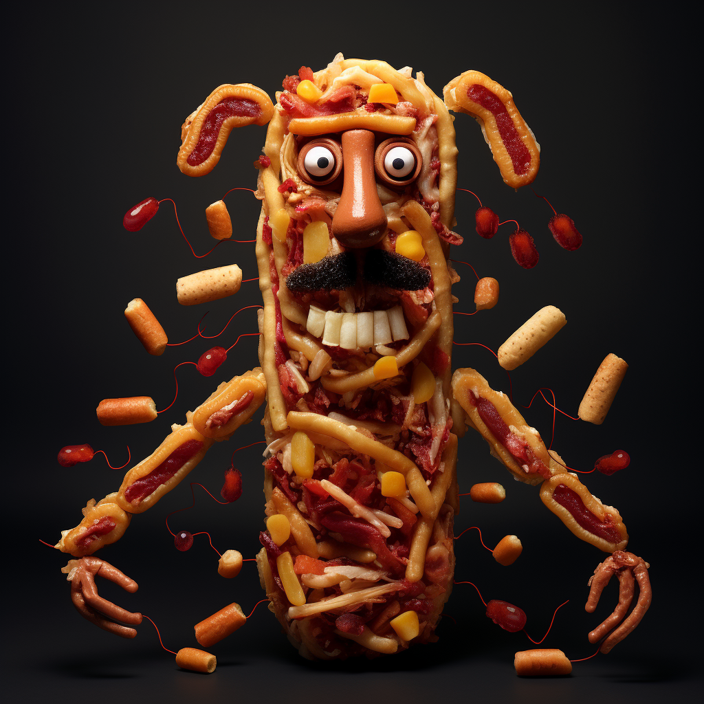 Cartoon hotdog person illustration