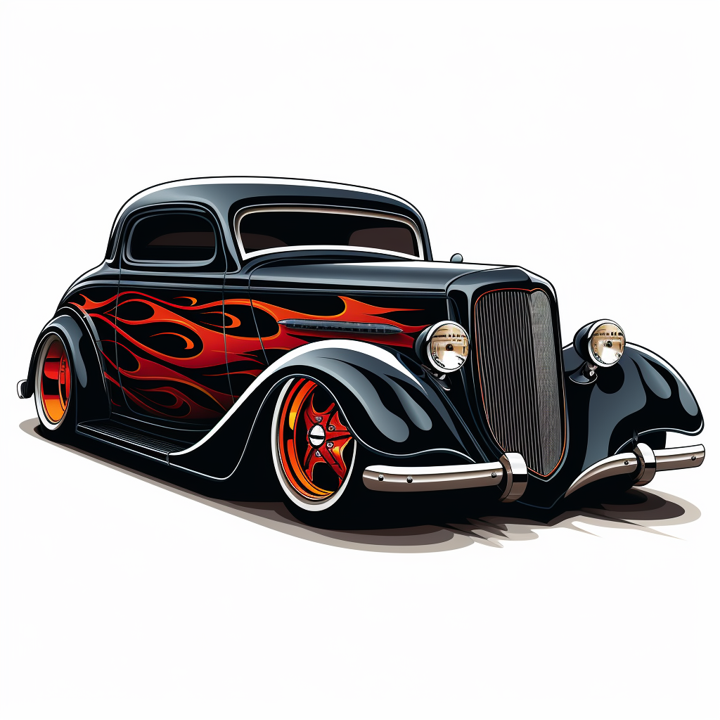 Hotrod pinstripe set on white background