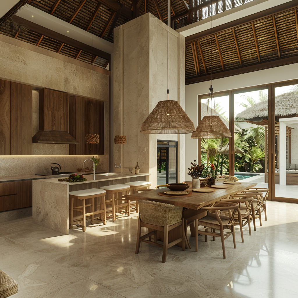 Luxury Bali Style Kitchen Interior