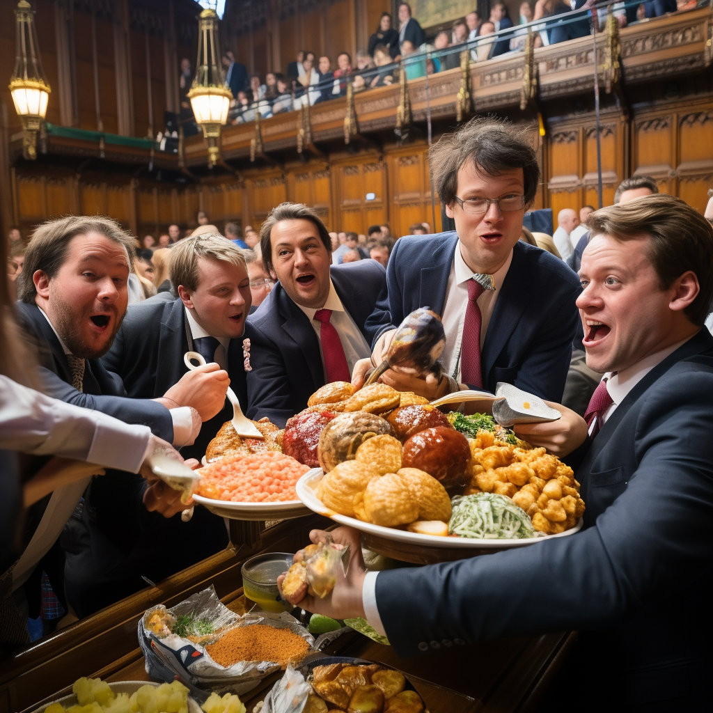 Chaotic food fight in the House of Commons