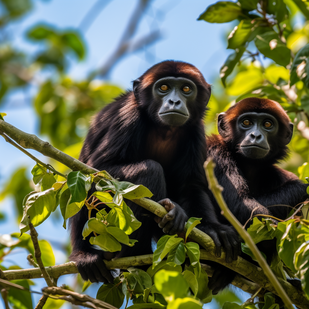 Howler Monkeys in Amazon Trees