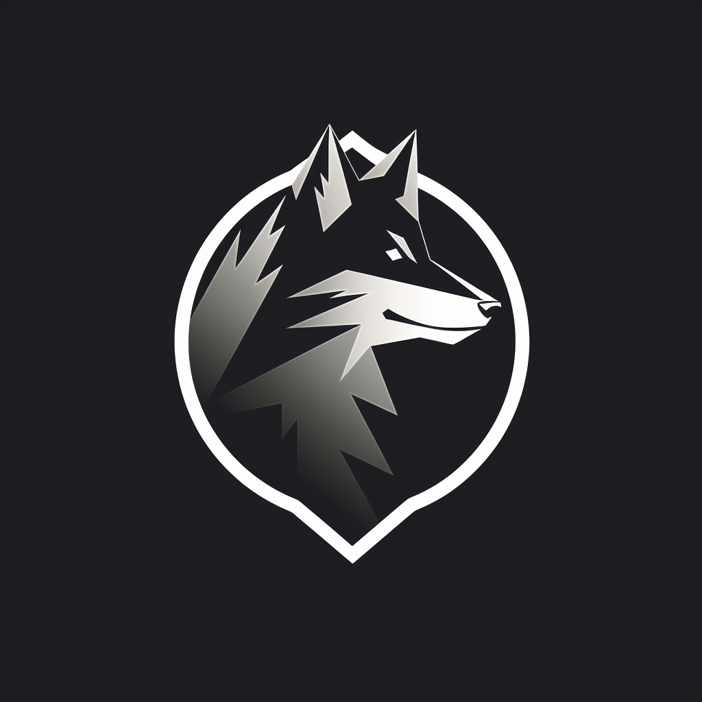 Minimalistic howling wolfs logo