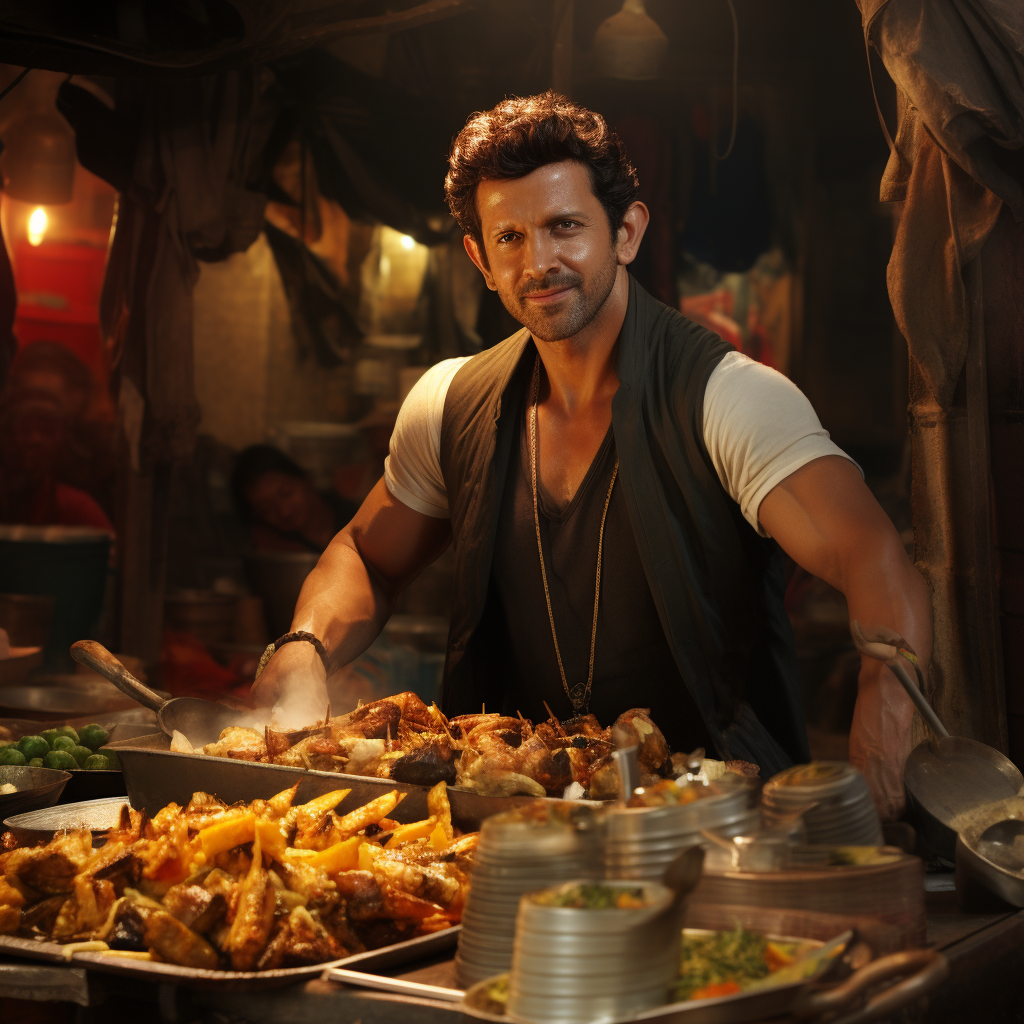 Hrithik Roshan selling Vada Pav in Mumbai