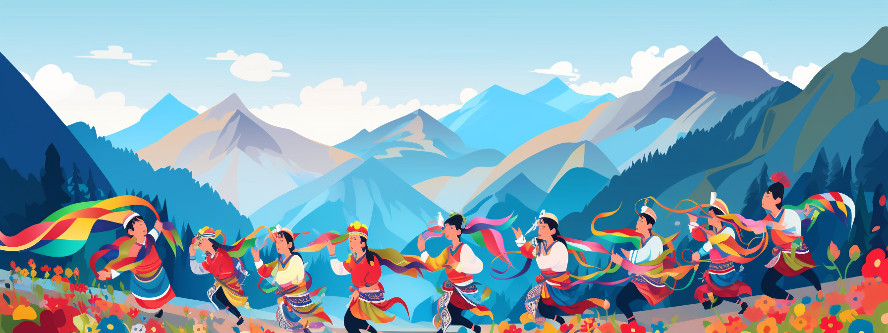 Colorful Huashan Festival Illustrations