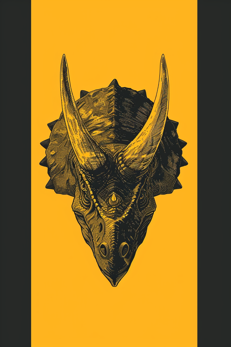 Hufflepuff Triceratops Flag - Harry Potter Inspired Design