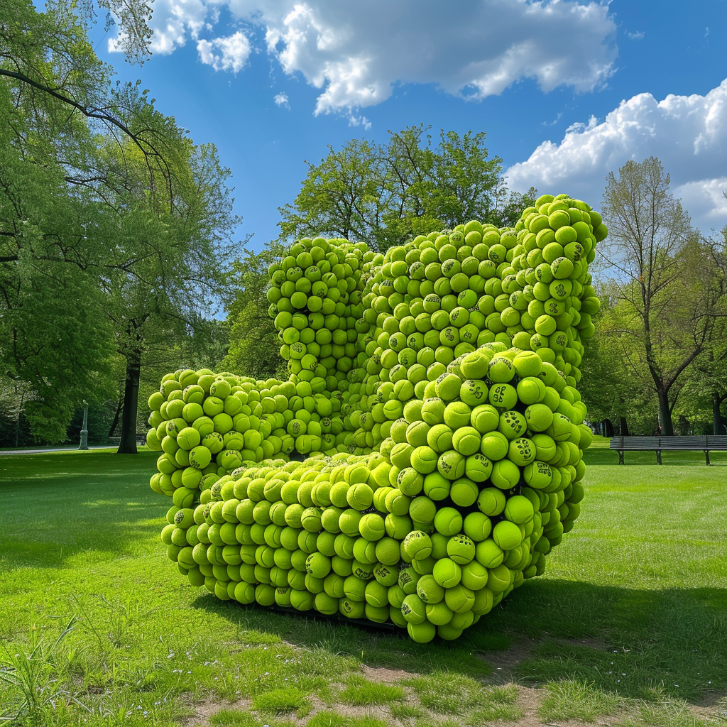 Giant tennis ball chair