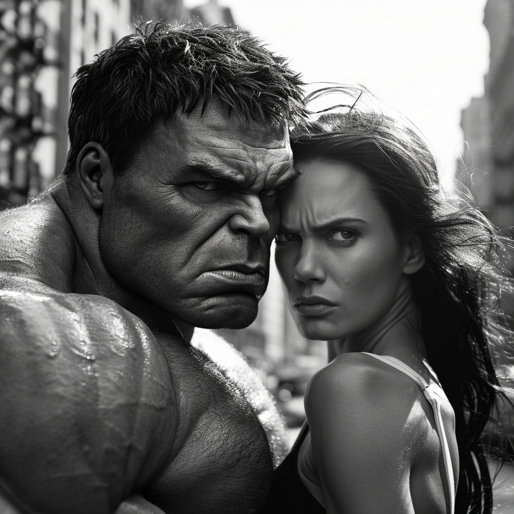 Hulk and Angelina Jolie in New York