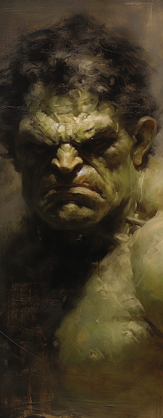 The Hulk Painting with Brush Detail