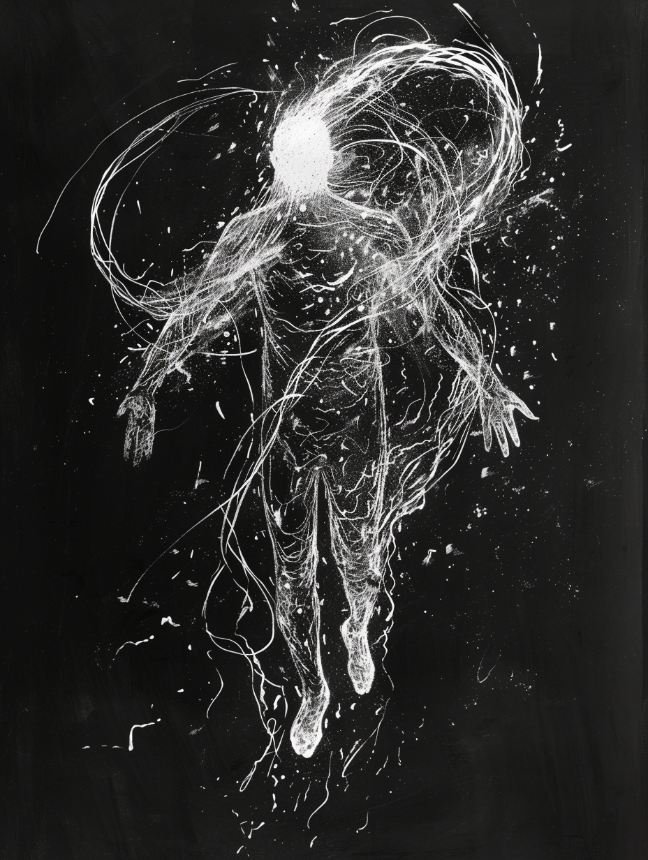 Pen-and-Ink Drawing of Human Aura