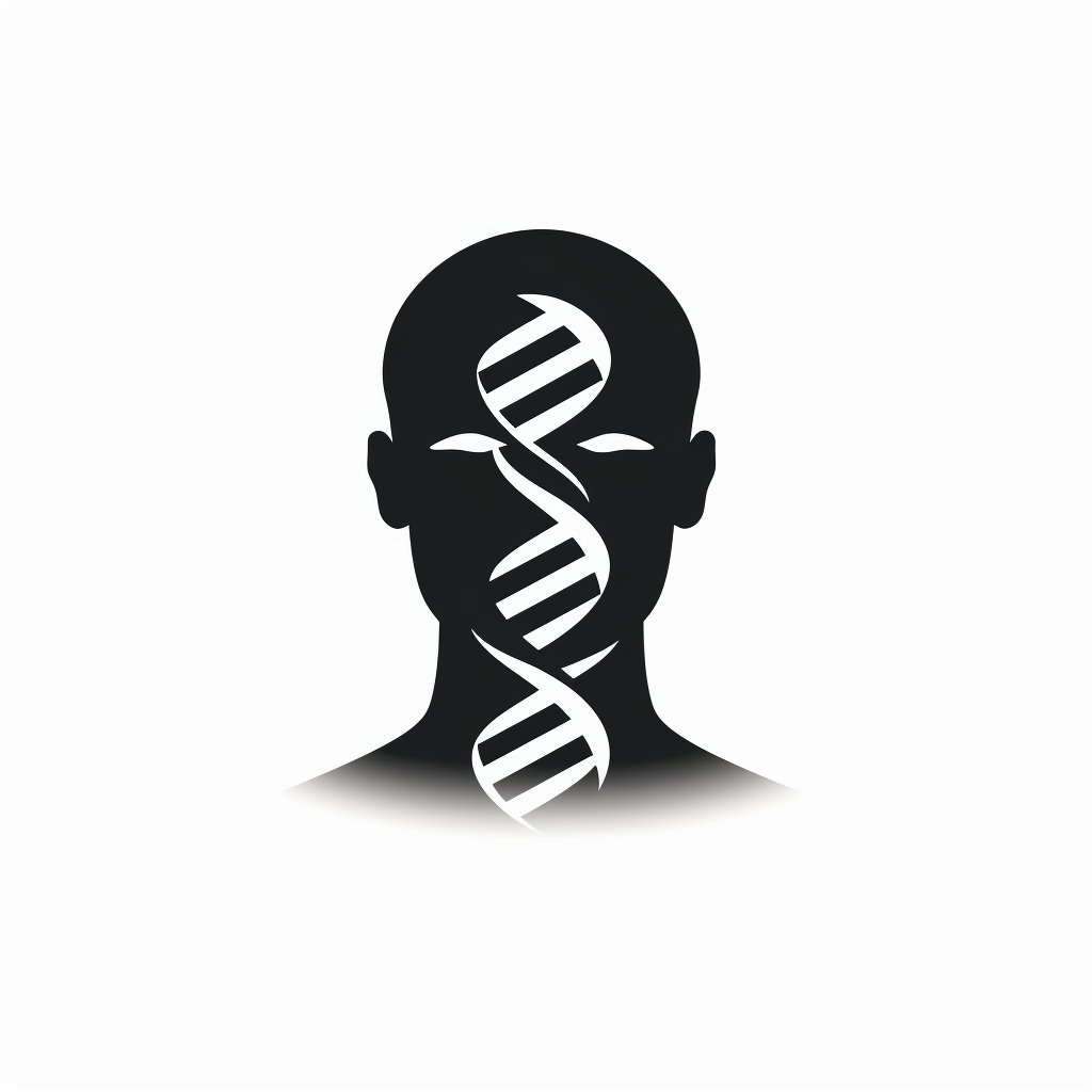 Black DNA Icon on White Background